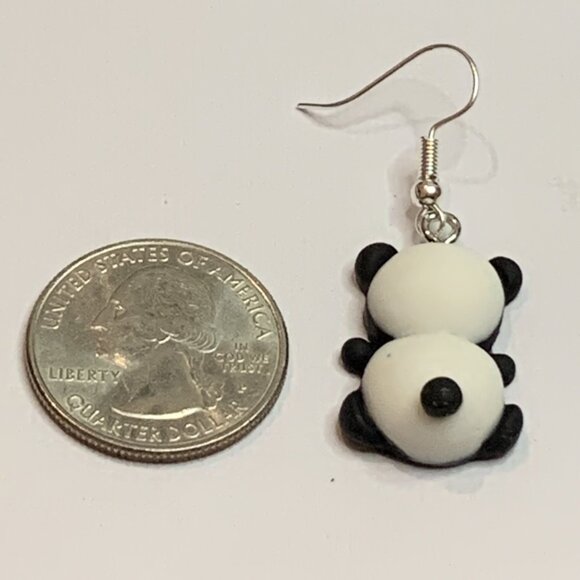 Panda Earring, Panda Bear Jewelry, Gift, Panda Jewelry, Silly Animal Earring - Picture 5 of 9